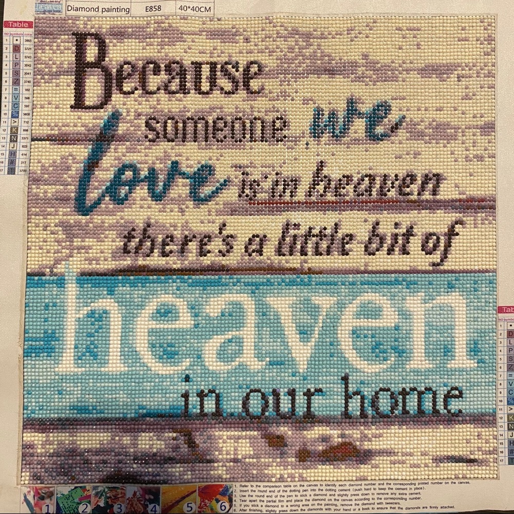 Heaven Quote Completed Diamond Painting